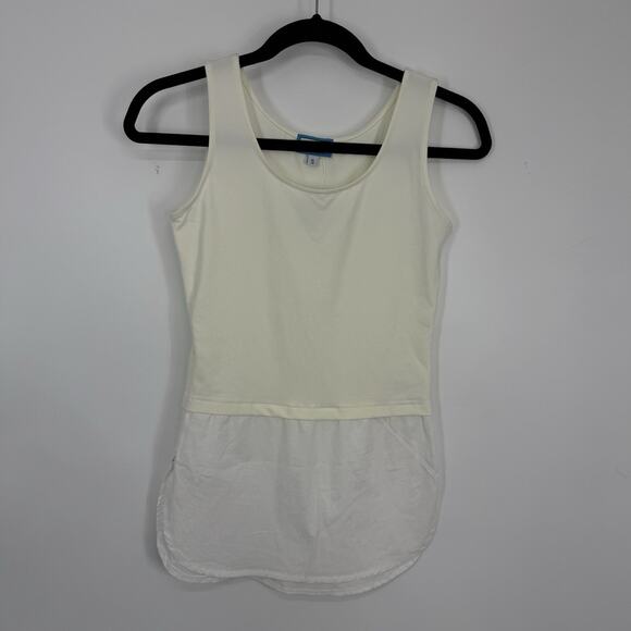 Skinny Shirt Sleeveless Layering Blouse Womens size Small White Slimming NEW - Picture 12 of 14